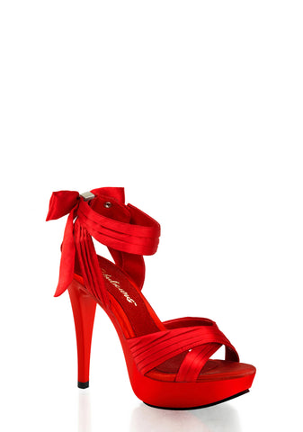 Cocktail-568 Platform Criss Cross Straps Sandals-Red