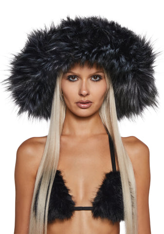 Chamber Faux Fur Bucket Hat - Gray