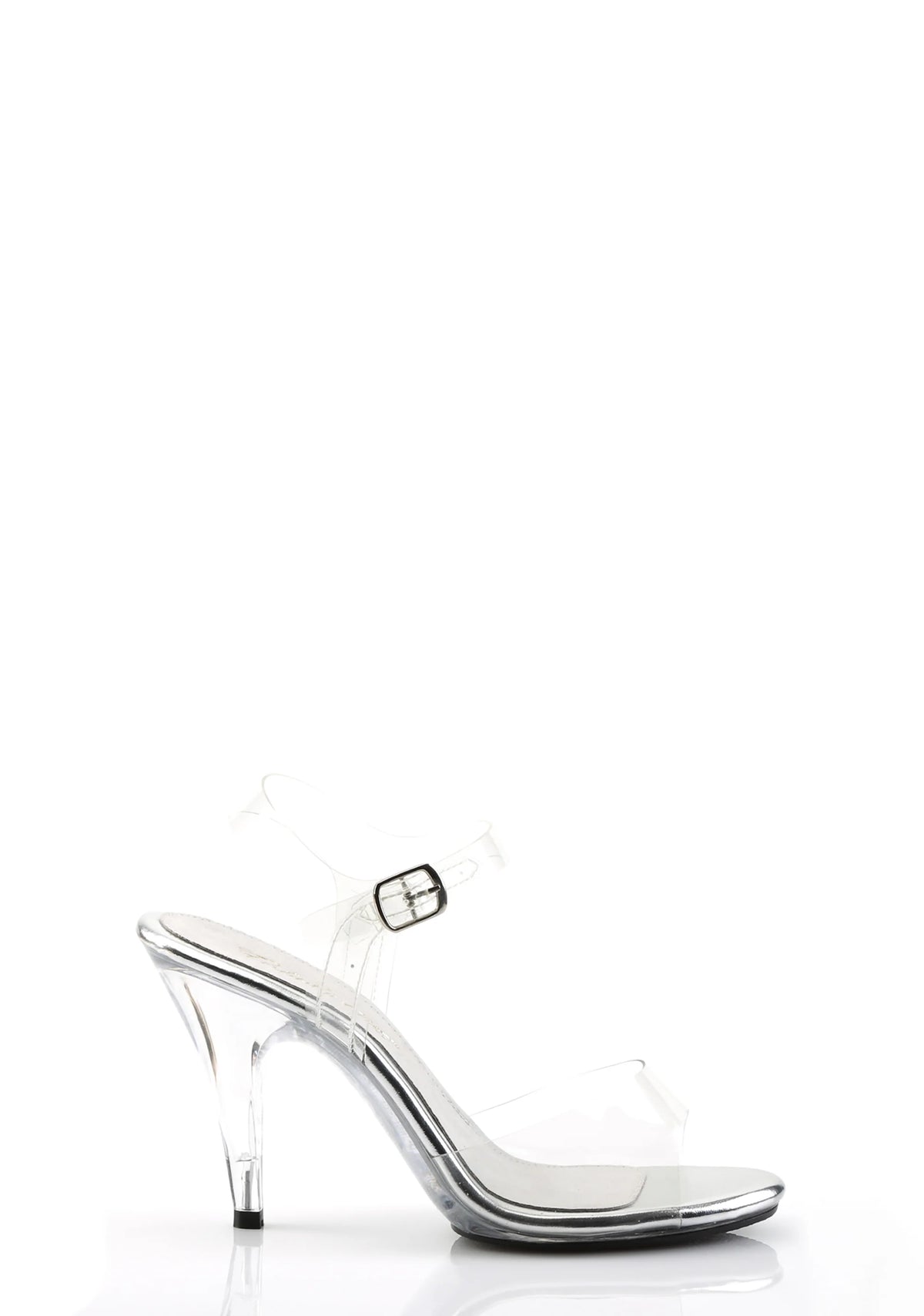 Caress-408 Platform Ankle Strap Sandals-Clear