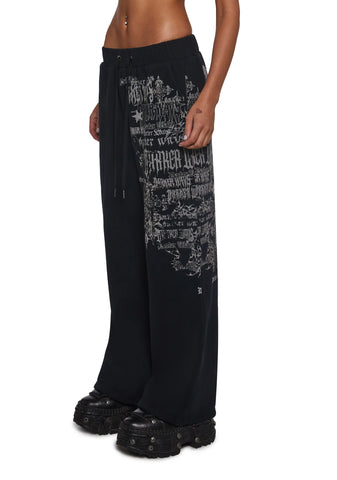 Ego Wide Leg Sweatpants With Graphics