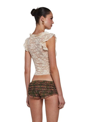 Elegance Reigns Lace Top - Off White