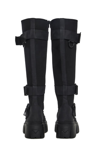 Low Traitor Knee High Boots - Black