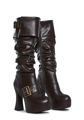 Ren Faire Slouchy Boots - Brown