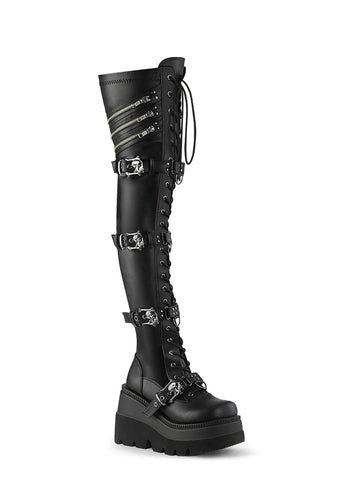 Shaker-420 Platform Thigh High Boots