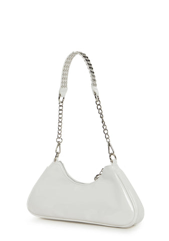 Ciska Brass Knuckle Shoulder Bag - White