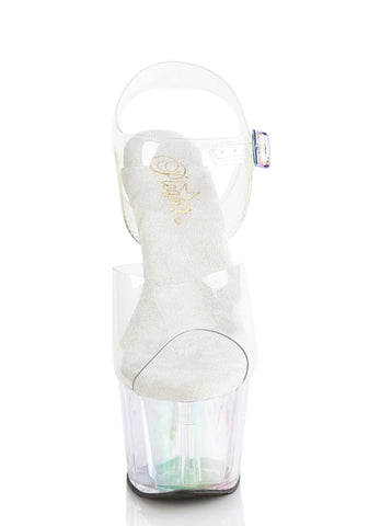 Adore-708HT Platform Ankle Strap Sandals-Holo Tinted