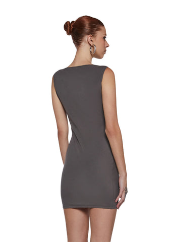 Chic Angles Mini Dress - Gray
