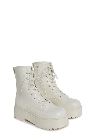 Renegade Combat Boots - White