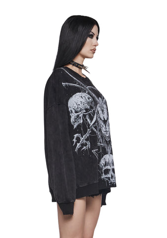 Cryptic Messages Oversized Sweatshirt