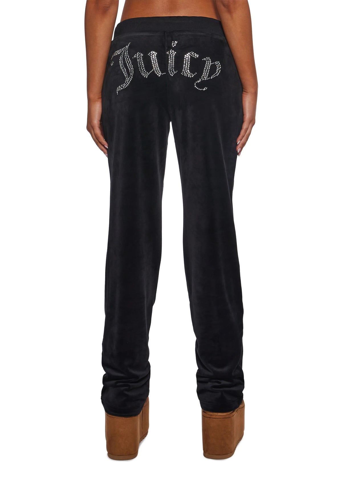 OG Big Bling Velour Track Pants - Black