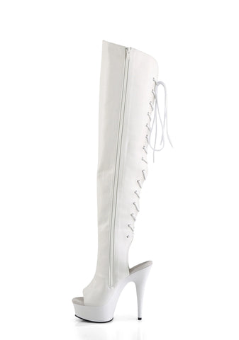 Delight-3019 Platform Over-The-Knee Boots-White