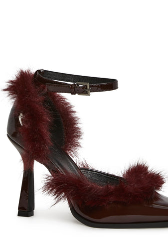 Chic Vanity Faux Fur Pointed Heels