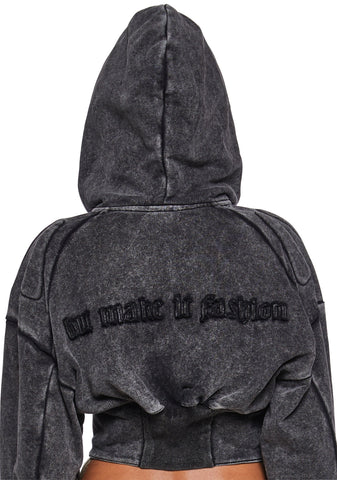 Sweat Corset Zip Hoodie