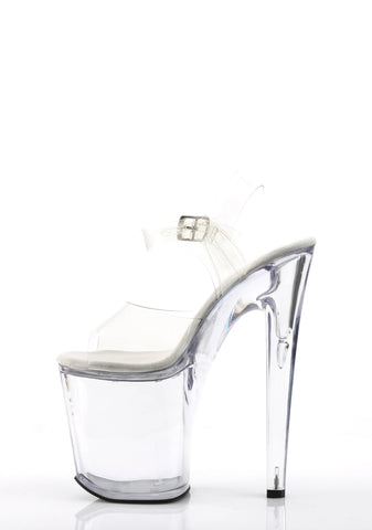 Xtreme-808 Platform Ankle Strap Sandals-Clear