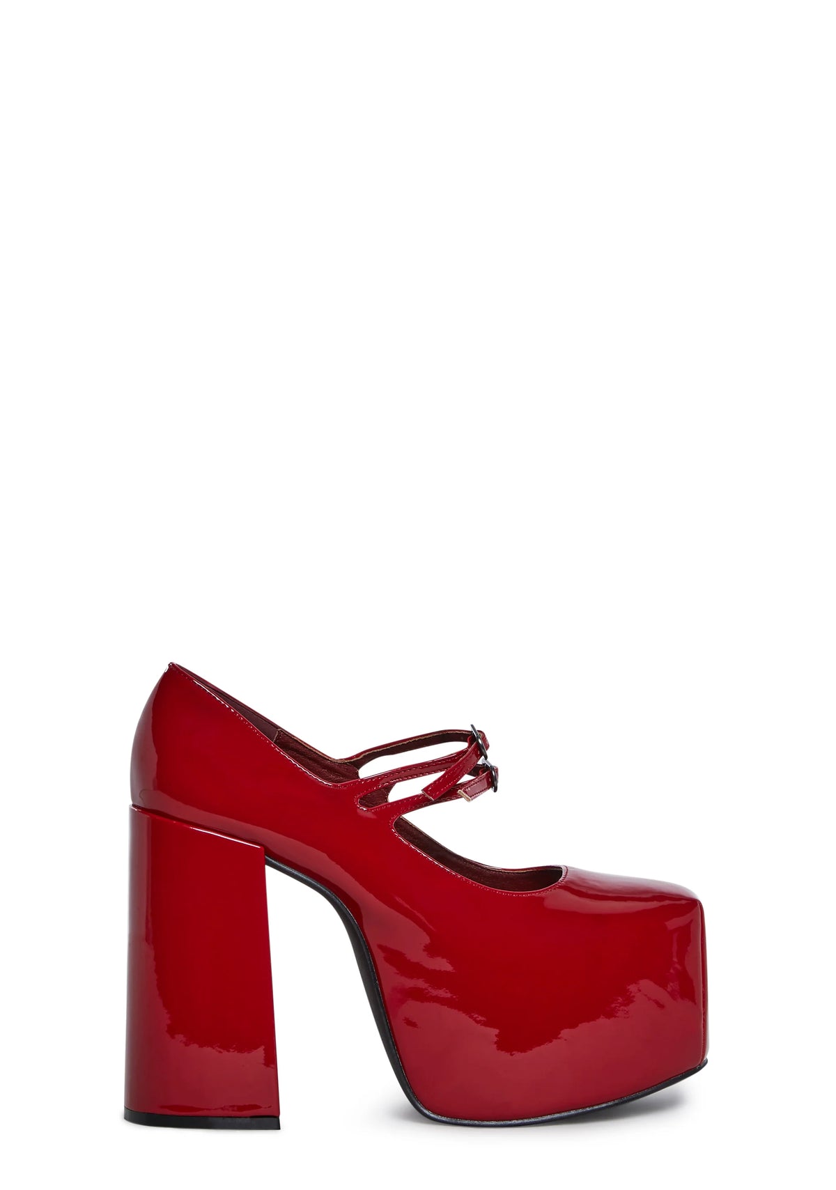 Macabre Meetup Platform Mary Janes - Red