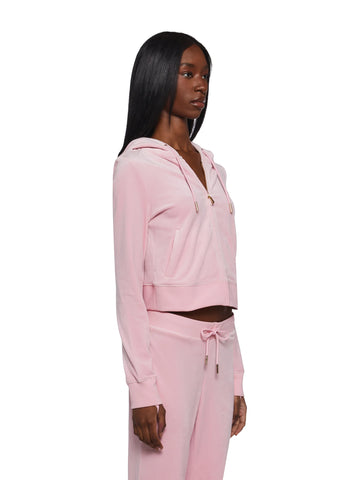 OG Big Bling Velour Hoodie - Pink