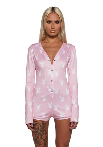 Playboy Slumber Bunny Romper - Pink