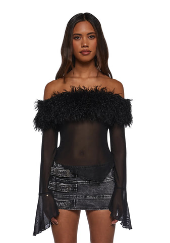 Take Me Dancing Faux Fur Top