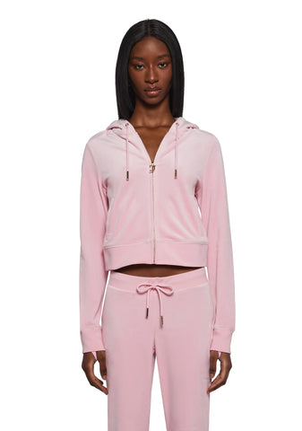 OG Big Bling Velour Hoodie - Pink