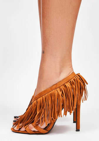 Camel Fairbanks Fringe Heels