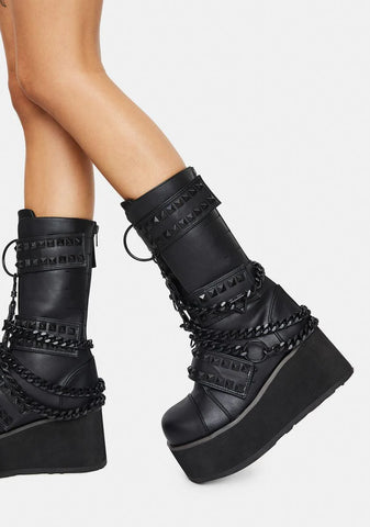 Watch Yourself Studded Platform Boots