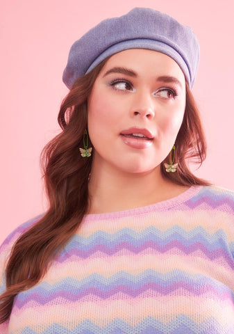 Sage Flutter Flirt Butterfly Safety Pin Earrings