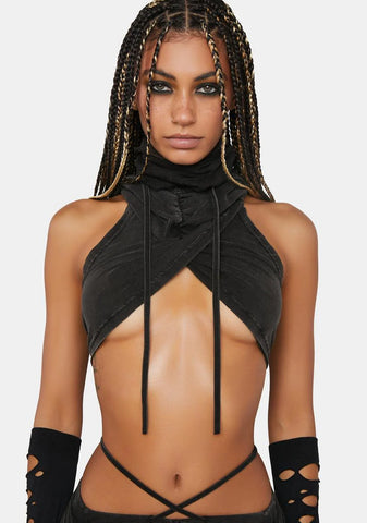 Compression Hooded Crop Top