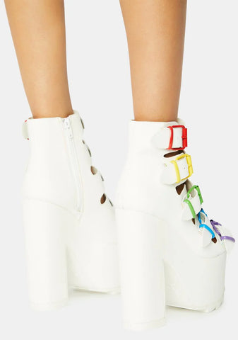Dreamscape Rainbow Platform Heels