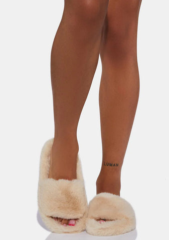 Latte Break Of Day Faux Fur Slippers