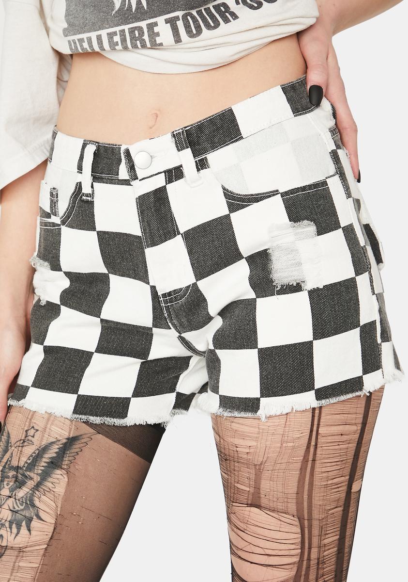 Time To Rock Checkered Shorts
