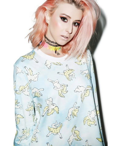 Risen Sky Long Sleeve Tee - Light Pink