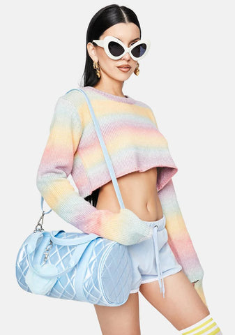 Periwinkle Little Delights Quilted Duffel Bag