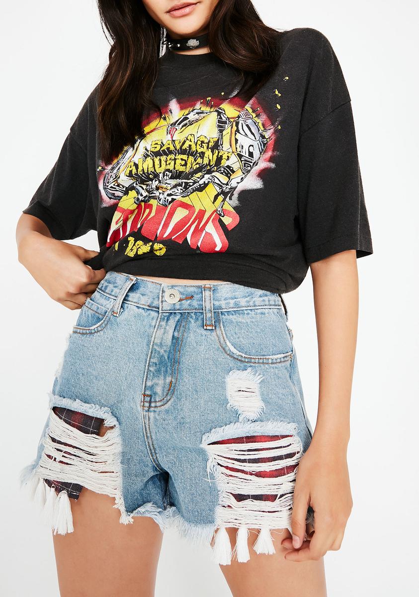 On The Fringe Denim Shorts