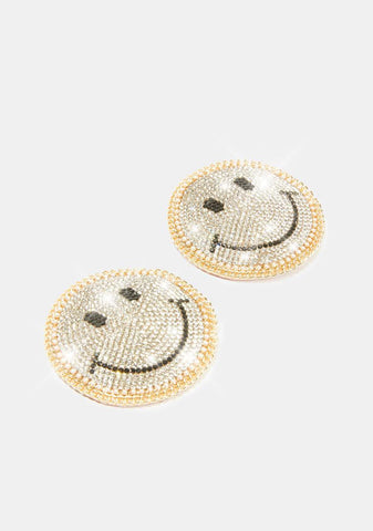 Smiley Face Reusable Rhinestone Pasties
