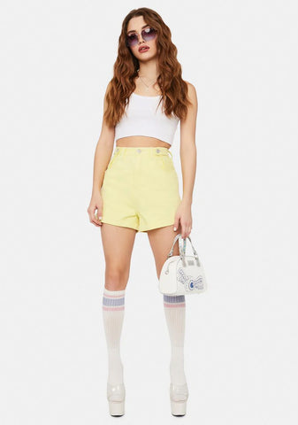 Lemon Sorbet Hi & Loose Denim Shorts