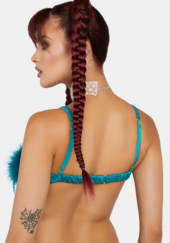 x Bettie Page Teal Powder Puff Triangle Bra