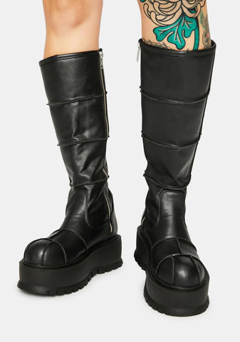Slacker-230 Platform Knee High Boots