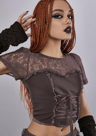 Cosmic Law Corset Top- Brown