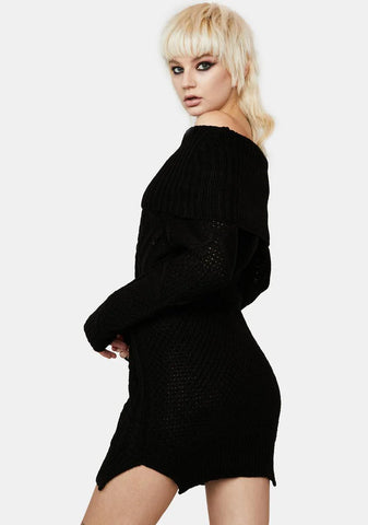 Nighttime Snow Frolic Sweater Dress