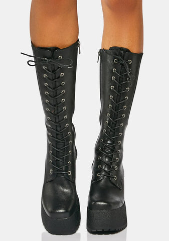 Sorrowful Platform Calf Boots