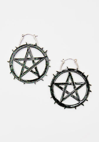 Day Of Doom Spiked Pentagram Earrings