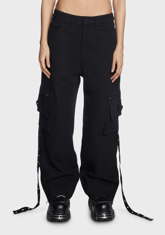 Medium Waist Loose Cargo Trousers