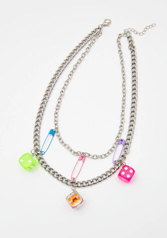 Safety Dice Chain Necklace