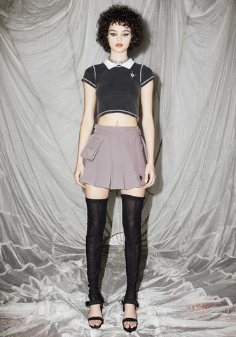 Reverb Pleated Wrap Mini Skirt