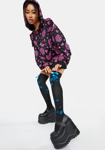 Wish Upon A Moon Thigh High Socks