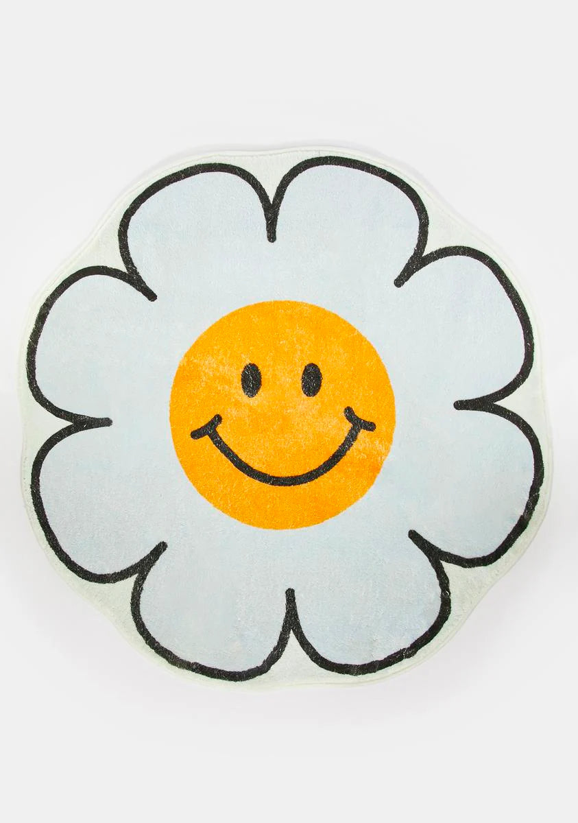 Aqua Joyful Day Daisy Rug