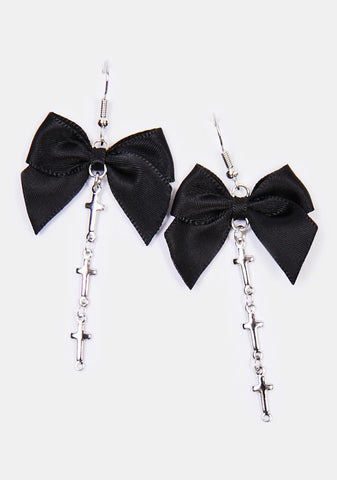 Night Hot And Mean Bow Earrings