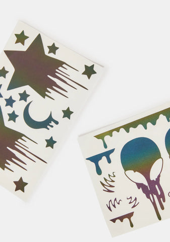 Rainbow Reflective Alien Body Stickers Set