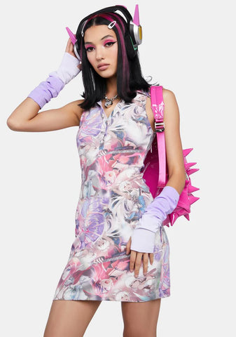 Fairy Anime Ribbed Mini Dress