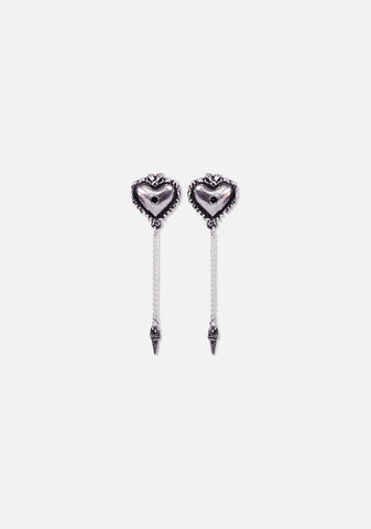Witches Heart Drop Earrings